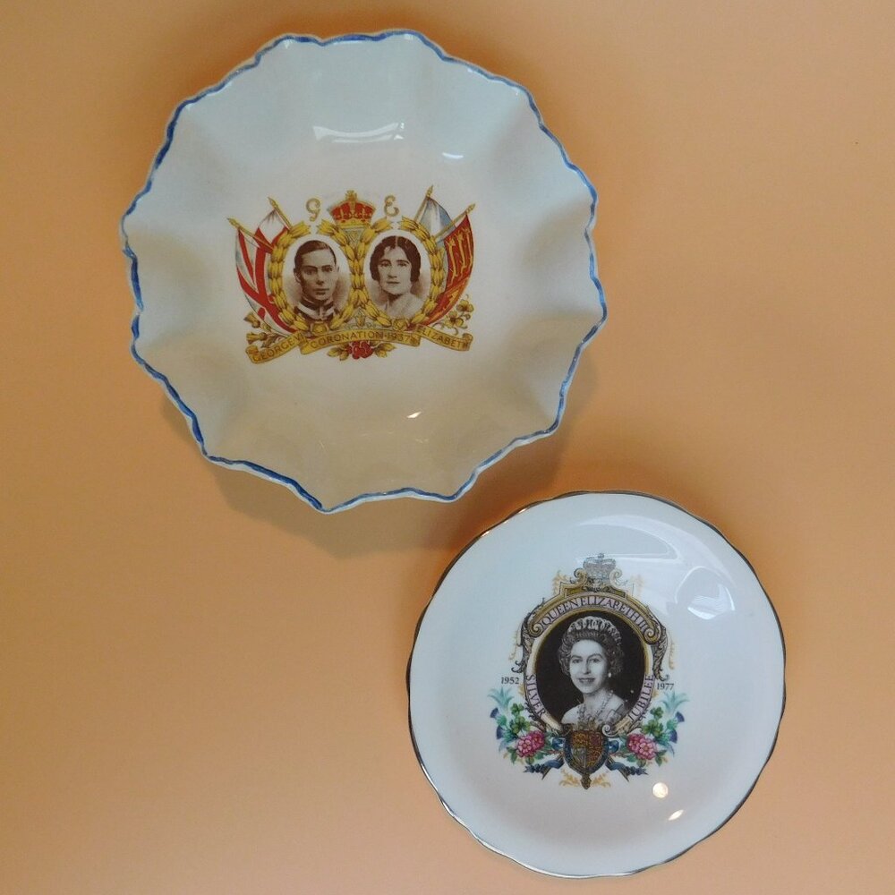 Royal Commemorative Souvenir Dish Queen Elizabeth Jubilee & King George VI Lot